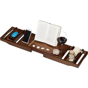 IGOODS - Bamboe Badrek Uitschuifbaar - Badplank - Bamboo Brug Verstelbaar - Donkerbruin