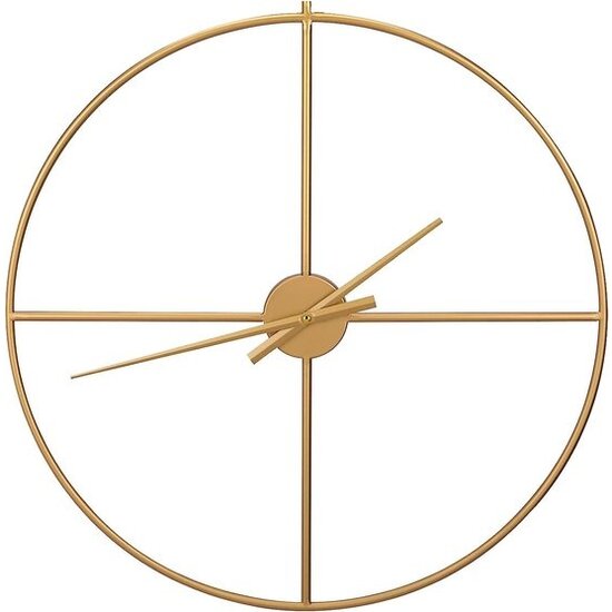Igoods Tranquality Wandklok - Moderne Industriële Klok - Metaal Muurklok - Stil Uurwerk - Minimalistisch Design - 60 cm - Goud