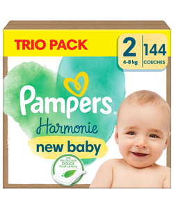 Pampers - Harmonie - Maat 2 - Trio Pack - 144 Luiers - 4/8 KG