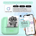 Igoods Igoods Mini Printer - Pocket Printer - Draagbare Printer - Bluetooth Printer - Fotoprinter - Draadloos - Oplaadbaar - Groen