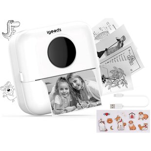 Igoods Mini Printer - Pocket Printer - Draagbare Printer - Bluetooth Printer - Fotoprinter - Draadloos - Oplaadbaar - Wit