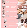 Igoods Igoods 6-in-1 Ladyshave - Scheerapparaat voor vrouwen - Dameshaarverwijderaar - Epileerapparaat Vrouwen - Trimmer - Eeltverwijderaar - Massageapparaat - Bikinitrimmer - Borstel - Oplaadbaar - Roze