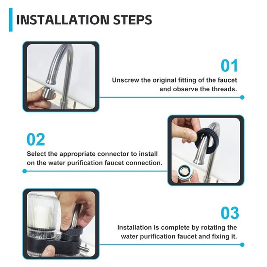 Igoods Igoods Waterfilter - Kraanfilter - Keukenkraan Filter - Waterverzuiveraar Kraanwater - Waterontharder - Zwart