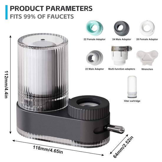 Igoods Igoods Waterfilter - Kraanfilter - Keukenkraan Filter - Waterverzuiveraar Kraanwater - Waterontharder - Zwart