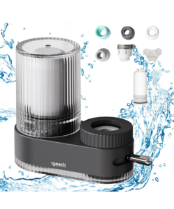 Igoods Waterfilter - Kraanfilter - Keukenkraan Filter - Waterverzuiveraar Kraanwater - Waterontharder - Zwart