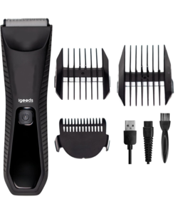 Igoods Baardtrimmer - Waterdichte Baardtrimmer - Tondeuse - Lichaamstrimmer - Scheerapparaat - Voor Mannen - 3 Opzetstukken - Oplaadbaar - Zwart