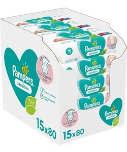 Pampers Sensitive Billendoekjes - 15 x 80 Babydoekjes