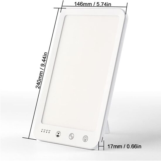 Igoods Igoods Daglichtlamp - Lichttherapielamp - Daylight Lamp - LED Daglicht Lamp - Tablet Vorm - Staand - Slaapverbeteraar - SAD Lamp - Incl Oplader - Wit