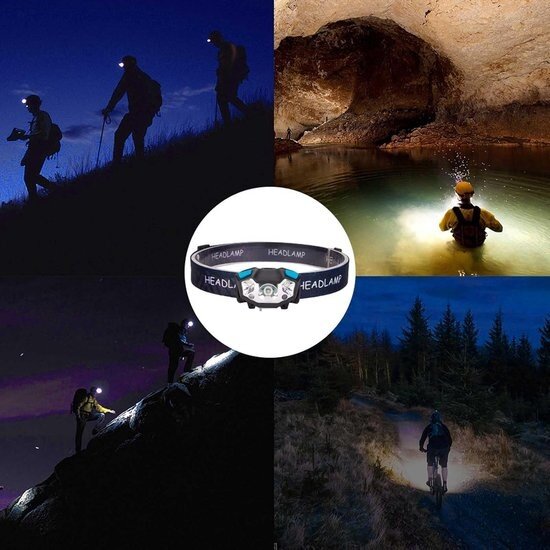 Igoods Igoods Hoofdlamp - Oplaadbaar - Verstelbaar - Inclusief Oplader - Kantelbaar - Verschillende Standen - Mini Hoofdlamp - Zwart