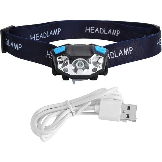 Igoods Igoods Hoofdlamp - Oplaadbaar - Verstelbaar - Inclusief Oplader - Kantelbaar - Verschillende Standen - Mini Hoofdlamp - Zwart