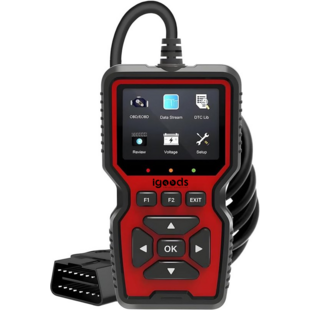 Igoods OBD2 Scanner - OBD2 Scanner voor Auto - Storing Zoeken - Auto Uitlezen - Diagnosecomputer - Uitleesapparatuur - Plug & Play - Zwart/Rood