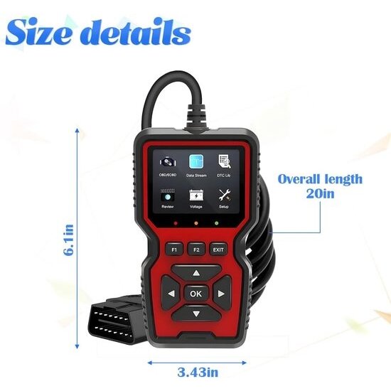 Igoods Igoods OBD2 Scanner - OBD2 Scanner voor Auto - Storing Zoeken - Auto Uitlezen - Diagnosecomputer - Uitleesapparatuur - Plug & Play - Zwart/Rood
