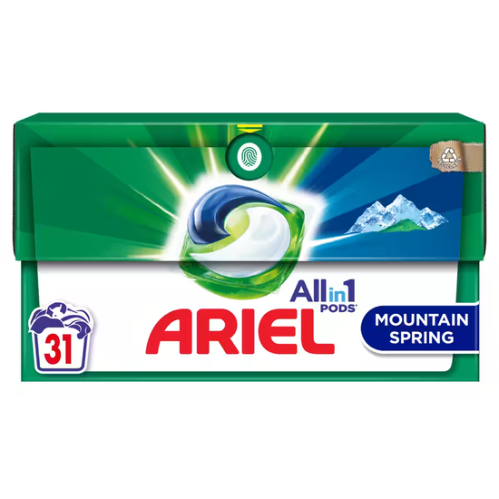 Ariel Ariel Wasmiddel - All in 1 Pods - Mountain Spring - 31 Wasbeurten
