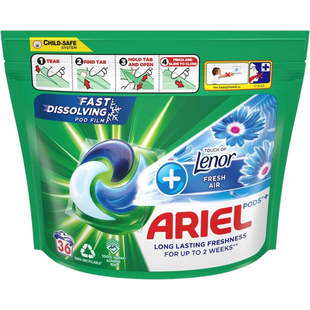Ariel Wasmiddel - Pods+ - Touch of Lenor - 36 Wasbeurten