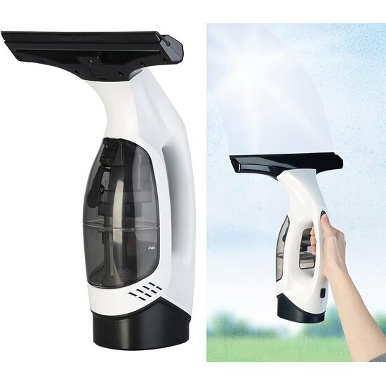 Igoods Igoods Elektrische Raamwisser - Ramenreiniger - Glazenwasser - Oplaadbaar - Raamtrekker - Inwasser - Streepvrij - Set van 2 - 150ml - Wit