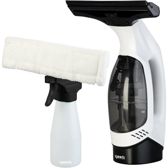 Igoods Igoods Elektrische Raamwisser - Ramenreiniger - Glazenwasser - Oplaadbaar - Raamtrekker - Inwasser - Streepvrij - Set van 2 - 150ml - Wit