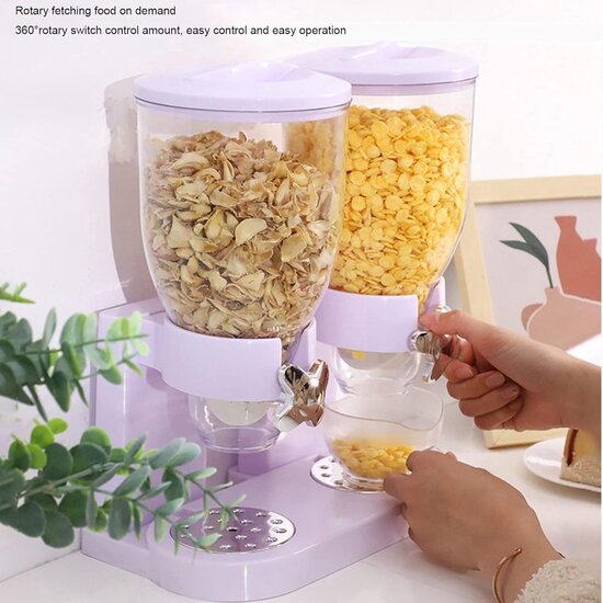 Igoods Igoods Ontbijtgranen Dispenser - Voorraadpotten - Voedselblik BPA Vrij - Cornflakes Opslag - 2 x 2 Liter - Wit