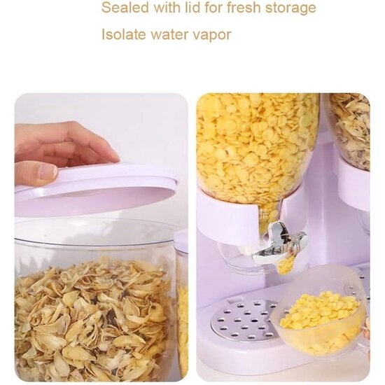Igoods Igoods Ontbijtgranen Dispenser - Voorraadpotten - Voedselblik BPA Vrij - Cornflakes Opslag - 2 x 2 Liter - Wit