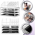 Igoods Igoods Make-up Organizer - Make-up Opslag - Cosmetica Organizer - Tweedelig - met Laden - Transparant
