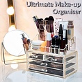 Igoods Igoods Make-up Organizer - Make-up Opslag - Cosmetica Organizer - Tweedelig - met Laden - Transparant