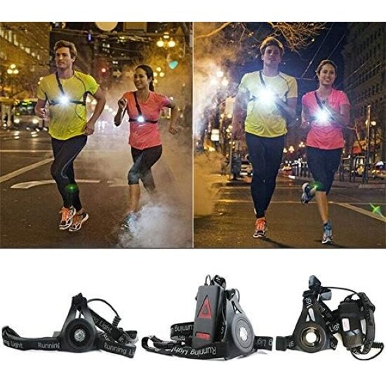 Igoods Igoods Hardloop Verlichting - Borstverlichting - Hardloopvest - Wandelverlichting - Veiligheidsvest - LED Verlichting - Voor- en Achterlicht - Haardlooplampjes - USB Oplaadbaar