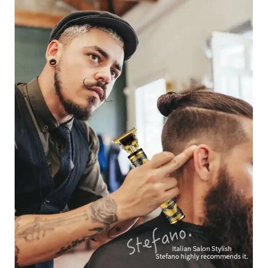 Igoods Igoods Tondeuse - Luxe Tondeuse - Professionele Trimmer - Groomer - Scheerapparaat - Baardtrimmer - Draadloos - USB Opladen - Inclusief 4 opzetkammen – Goud