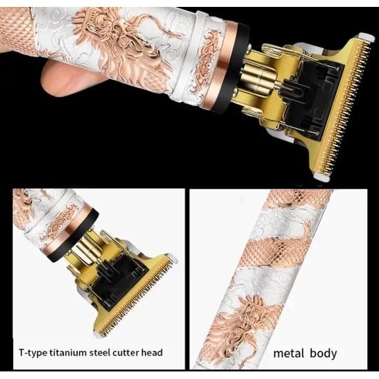 Igoods Igoods Tondeuse - Luxe Tondeuse - Professionele Trimmer - Groomer - Scheerapparaat - Baardtrimmer - Draadloos - USB Opladen - Inclusief 4 opzetkammen – Goud