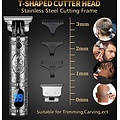 Igoods Igoods Tondeuse - Luxe Tondeuse met Display - Professionele Trimmer - Groomer - Scheerapparaat - Baardtrimmer - Draadloos - USB Opladen - Inclusief 3 opzetkammen – Zilver