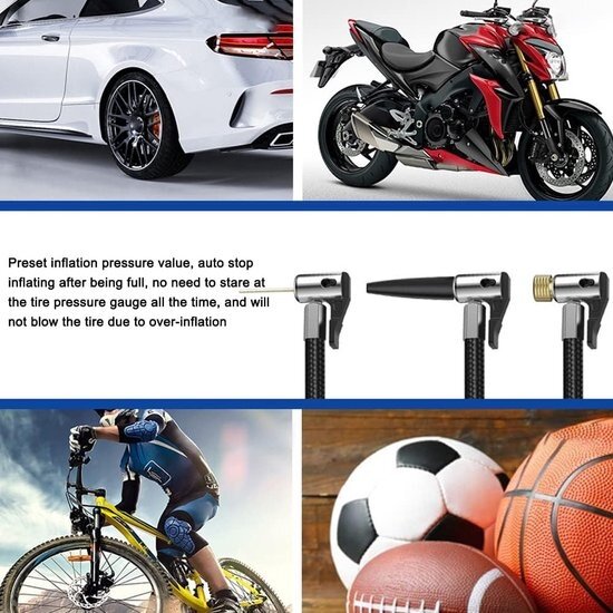 Igoods Igoods Luchtpomp - Luchtcompressor - Bandenpomp - Elektrische Fietspomp - Elektrische Autobanden Pomp - Oplaadbaar - 50W - 7.4V - Zwart