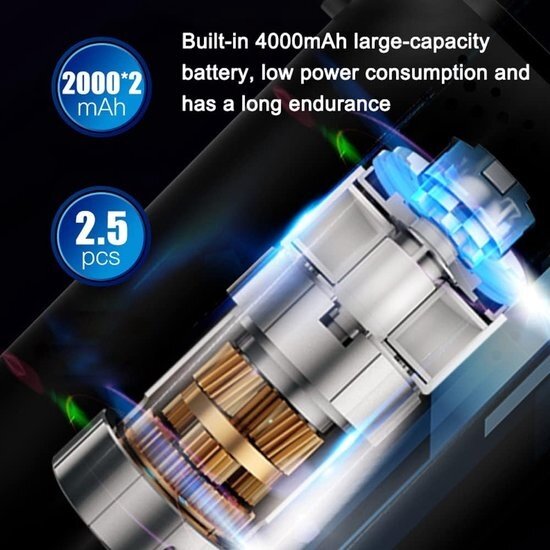 Igoods Igoods Luchtpomp - Luchtcompressor - Bandenpomp - Elektrische Fietspomp - Elektrische Autobanden Pomp - Oplaadbaar - 50W - 7.4V - Zwart
