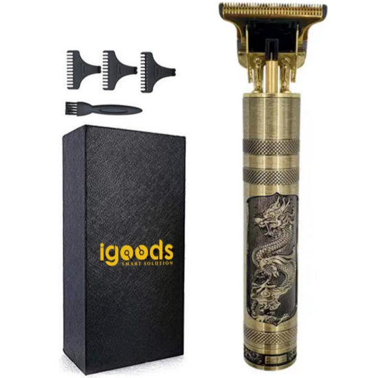 Igoods Igoods Tondeuse - Luxe Tondeuse - Professionele Trimmer - Groomer - Scheerapparaat - Baardtrimmer - Inclusief 4 opzetkammen – Batterij - Goud