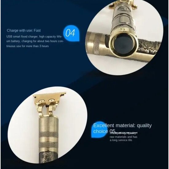 Igoods Igoods Tondeuse - Luxe Tondeuse - Professionele Trimmer - Groomer - Scheerapparaat - Baardtrimmer - Inclusief 4 opzetkammen – Batterij - Goud