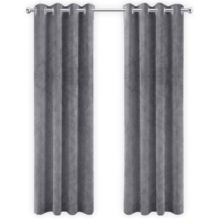 LW collection - gordijnen - verduisterend - grijs velvet - kant en klaar - fluweel - 140x270cm