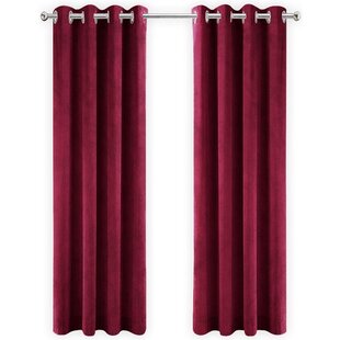 LW collection - gordijnen - kant en klaar - verduisterend - rood velvet - fluweel - 290x245cm