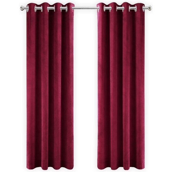 LW collection LW collection - gordijnen - kant en klaar - verduisterend - rood velvet - fluweel - 290x245cm