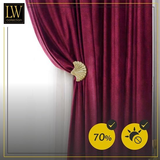 LW collection LW collection - gordijnen - kant en klaar - verduisterend - rood velvet - fluweel - 290x245cm