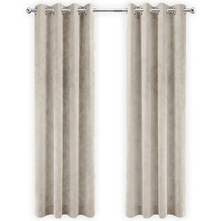 LW collection - Gordijnen Beige Velvet - 140x270cm - Kant en klare gordijnen - met ringen Velours - Fluwelen Verduisterende gordijnen