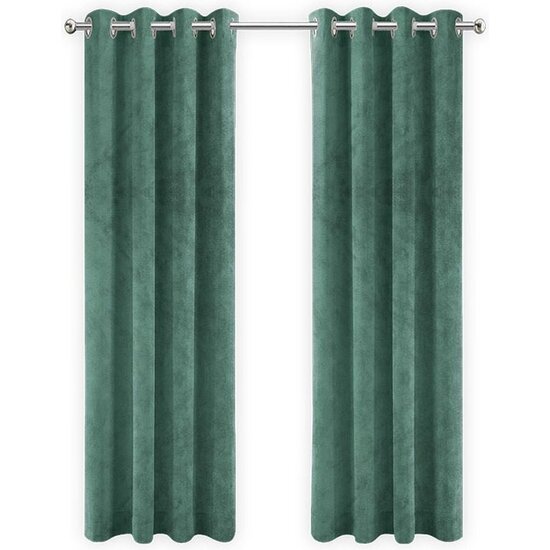 LW collection LW collection - gordijnen - groen velvet - kant en klaar - fluweel - 290x245cm
