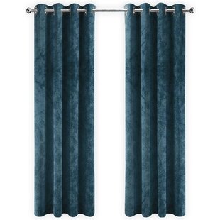 LW collection - gordijnen Donkerblauw Velvet Kant en klaar 290x270cm - Kant en klare gordijnen met ringen Velours - Fluwelen Verduisterende gordijnen