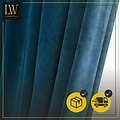 LW collection LW collection - gordijnen Donkerblauw Velvet Kant en klaar 290x270cm - Kant en klare gordijnen met ringen Velours - Fluwelen Verduisterende gordijnen