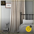 LW collection LW collection - gordijnen Beige Velvet Kant en klaar 290x270cm - Kant en klare gordijnen met ringen Velours - Fluwelen Verduisterende gordijnen