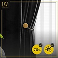LW collection LW collection - gordijnen Zwart Velvet Kant en klaar 290x270cm - Kant en klare gordijnen met ringen Velours - Fluwelen Verduisterende gordijnen