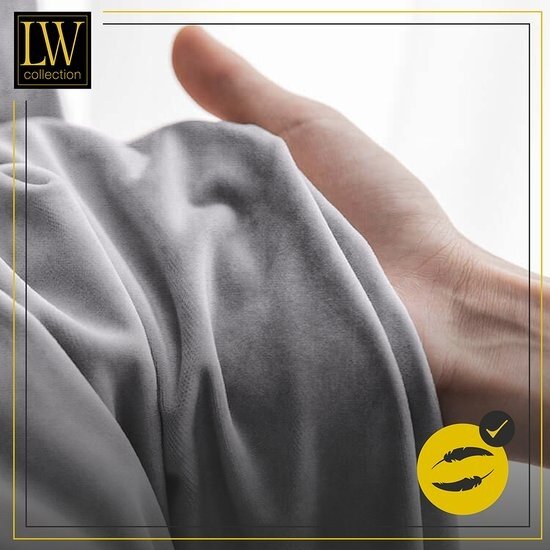 LW collection LW collection - gordijnen - verduisterend - grijs velvet - kant en klaar - fluweel - 290x270cm