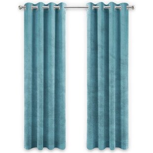 LW collection - gordijnen turquoise blauw Velvet Kant en klaar 140x270cm - Kant en klare gordijnen met ringen Velours - Fluwelen Verduisterende gordijnen