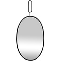 LW collection LW Collection wandspiegel zwart rond ovaal 45x96 cm metaal - grote spiegel muur - industrieel - woonkamer gang - badkamerspiegel - muurspiegel slaapkamer zwarte rand - hangspiegel met luxe design