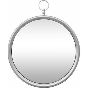 LW Collection wandspiegel met haak zilver rond 60x79 cm metaal - grote spiegel muur - industrieel - woonkamer gang - badkamerspiegel - muurspiegel slaapkamer zilveren rand - hangspiegel met luxe design