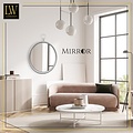 LW collection LW Collection wandspiegel met haak zilver rond 60x79 cm metaal - grote spiegel muur - industrieel - woonkamer gang - badkamerspiegel - muurspiegel slaapkamer zilveren rand - hangspiegel met luxe design
