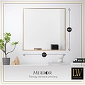 LW collection LW Collection wandspiegel goud vierkant 80x80 cm metaal - grote spiegel muur - industrieel - woonkamer gang - badkamerspiegel - muurspiegel slaapkamer gouden rand - hangspiegel met luxe design
