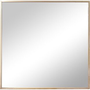 LW Collection wandspiegel goud vierkant 80x80 cm metaal - grote spiegel muur - industrieel - woonkamer gang - badkamerspiegel - muurspiegel slaapkamer gouden rand - hangspiegel met luxe design