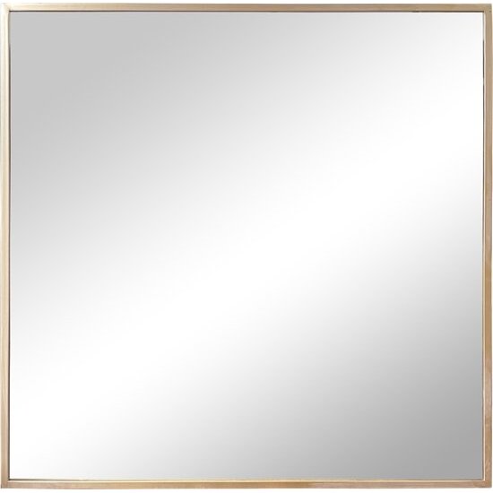 LW collection LW Collection wandspiegel goud vierkant 80x80 cm metaal - grote spiegel muur - industrieel - woonkamer gang - badkamerspiegel - muurspiegel slaapkamer gouden rand - hangspiegel met luxe design